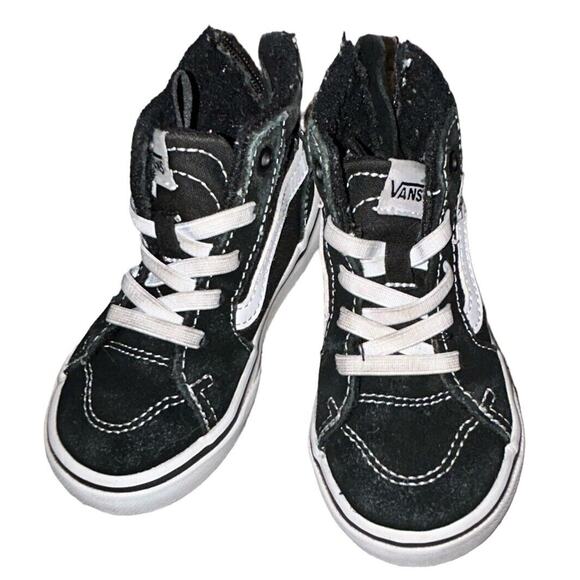 VANS Sk8-Hi Toddler Size‎ 6 Shoes Black White Canvas Sneakers Kids Unisex - Picture 2 of 9
